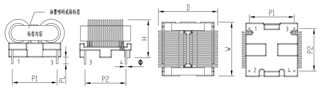 SQ1918扁平线电感封装尺寸图