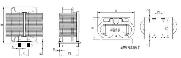 SQ4735扁平线电感封装尺寸图